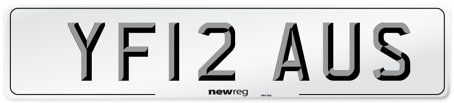 YF12 AUS Number Plate from New Reg